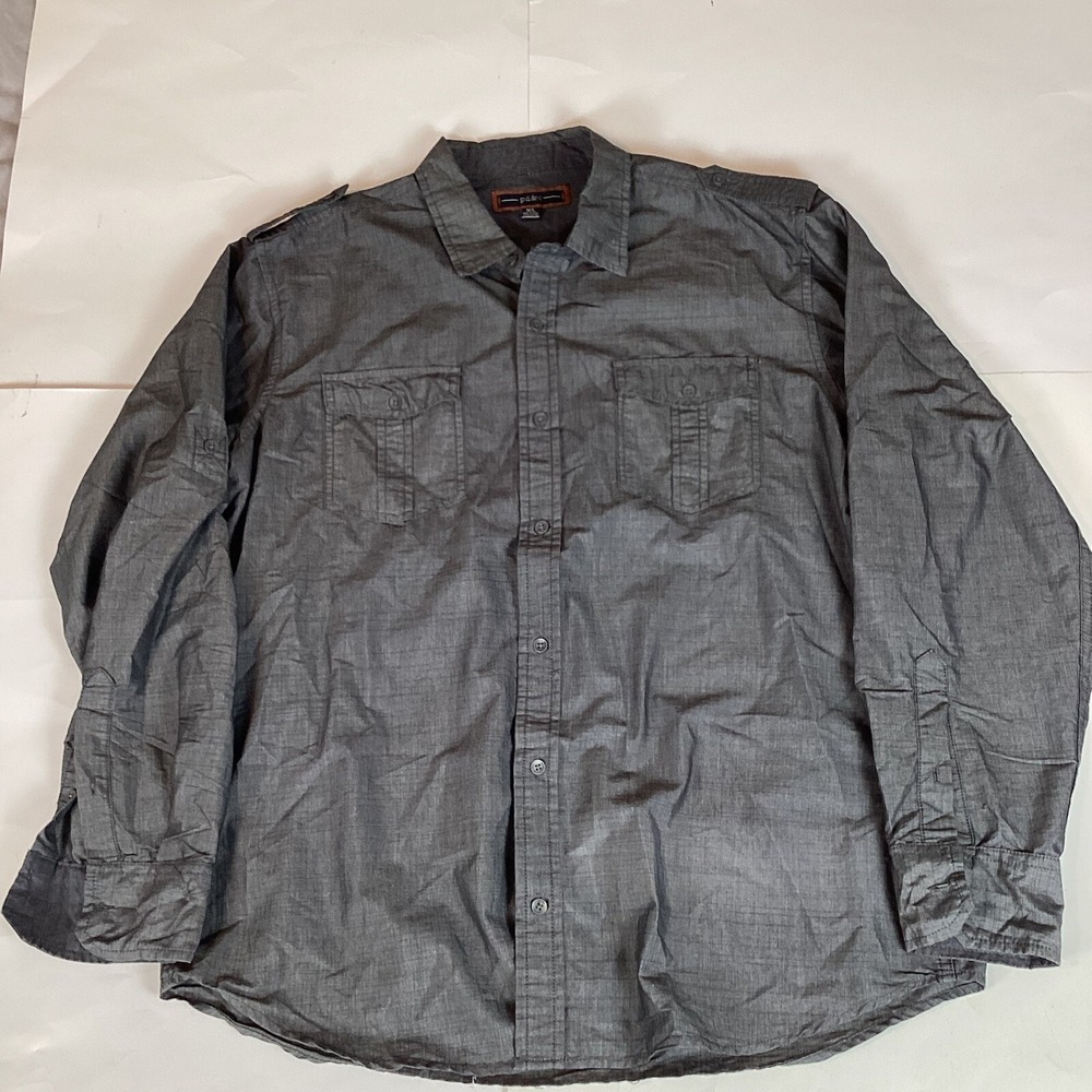 PD&C Mens Button Up Shirt Size XL XLarge Long Sleeve Comfort Casual Solid